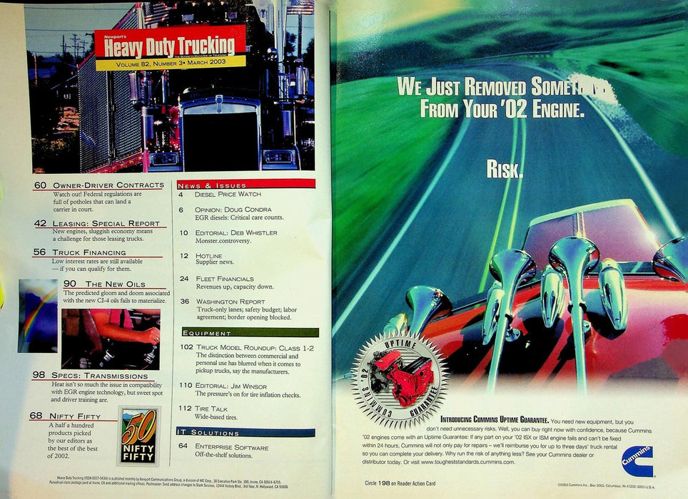 Heavy Duty Trucking Magazine March 2003 Vol 82 # 3 Pitfalls in O-O Contracts