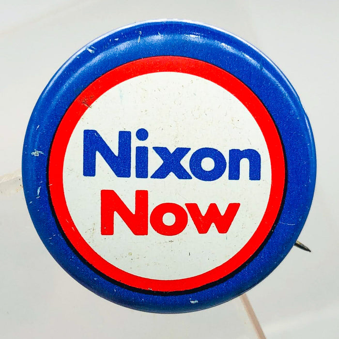 Richard Nixon Now Button Pin 1" Presidential Campaign Politics COADCO Vintage 16