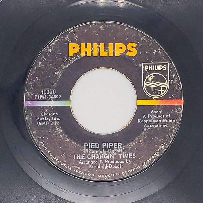 The Changin' Times Pied Piper Record 45 RPM Single 40320 Philips 1965 3