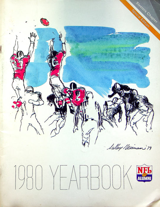 1980 NFL Alumni Yearbook Steelers Chapter Pittsburgh Football Leather Helmit