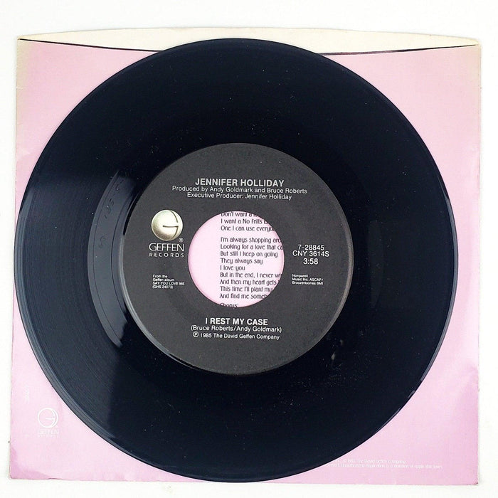 Jennifer Holliday No Frills love Record 45 RPM Single 7-28845 Geffen 1985 3