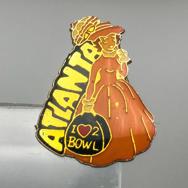 Atlanta Georgia Bowling Lapel Pin Pinback I Love To Bowl Vintage Southern Belle 5