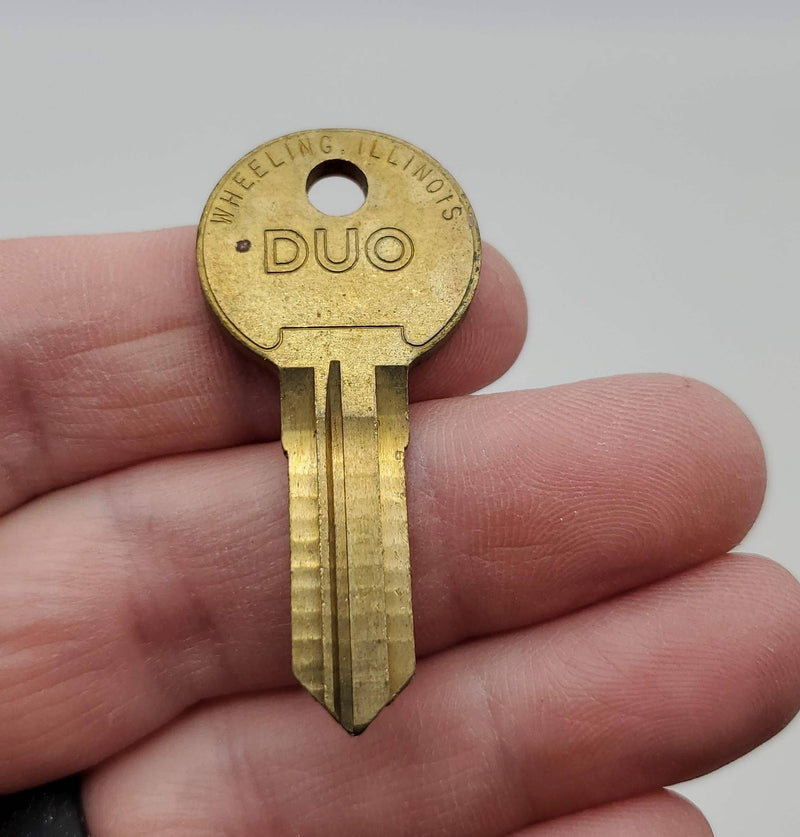 5x Illinois Lock 410 X DUO Key Blanks 1041W Keyway Triple Bit Brass NOS