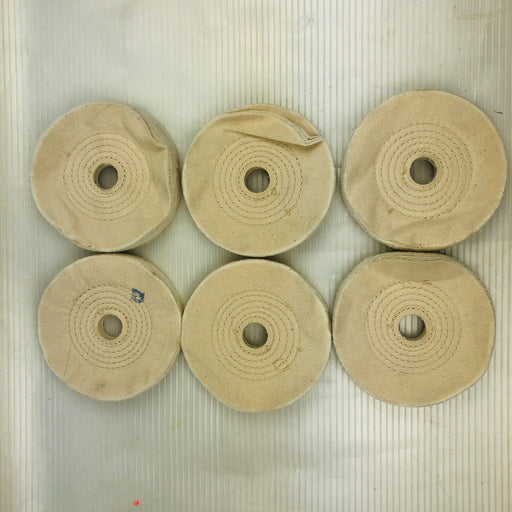 6" Buffing Polishing Wheel Buffer Pad 6pk 1" Arbor Cotton 50 Ply Spiral Sewn 2
