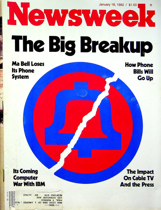 Newsweek Magazine January 18 1982 AT&T Monopoly Antitrust Ruling Wayne Gretzky