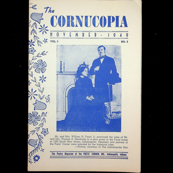 1949 Cornucopia Poetry Magazine Governor Thomas A Hendricks Play Poets Corner