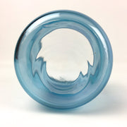 Vintage Princess House Apothecary Candy Jar Blue Iridescent Clear Lid 7.5" 7