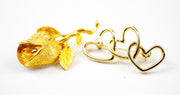 Gold Tone Brooch Vintage Rose Flower Heart Love Romance Gift for Her Lot of 2 1