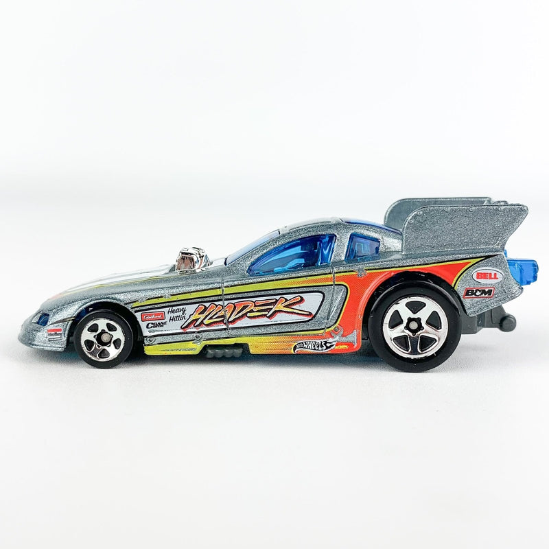 Hot Wheels Ford Mustang HW Drag Racer Silver Blue Hladek Malaysia 2010 Diecast 4
