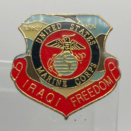 US Marine Corps USMC Lapel Pin Iraqi Freedom Veteran Epoxy Enamel Pinback 1