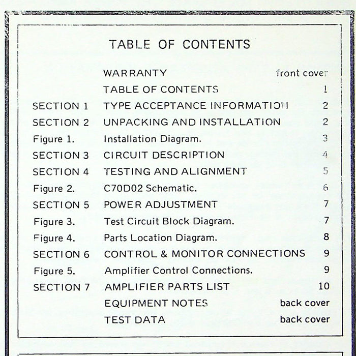 Henry Tempo Solid State UHF Amplifier Operating Manual for C70D & 70D Series