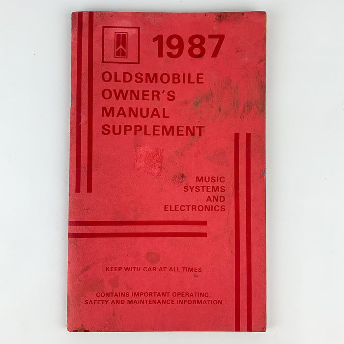 1987 oldsmobile owner's manual supplement Music & Electronics Systems