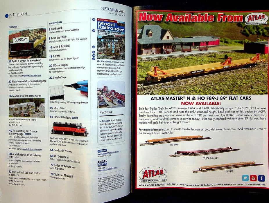 Model Railroader Magazine September 2017 Vol 84 No 9 Strictly The Good Stuff!