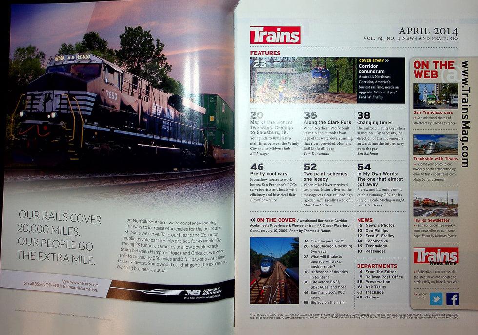 Trains Railroading Magazine April 2014 Vol 74 No 4 Corridor Crisis