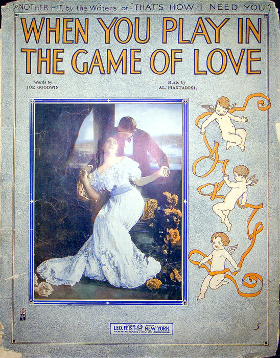 Sheet Music When You Play In The Game Of Love Joe Goodwin Al Piantadosi 1913 1