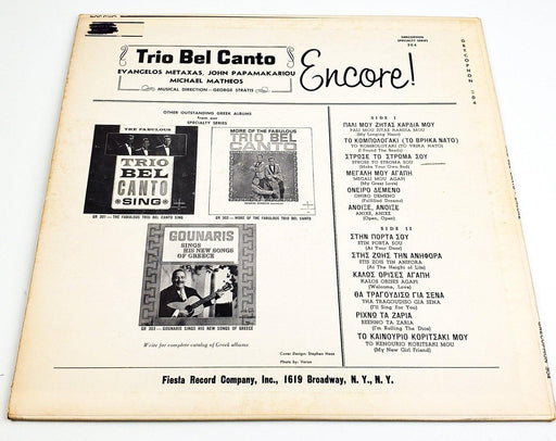 Trio Bel Canto Encore! 33 RPM LP Record Grecophon 1965 GR-304 2