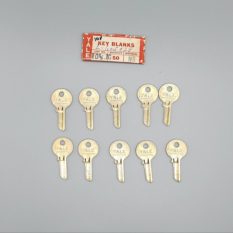 10x Yale RN10 1/2 Key Blanks JG Keyway Nickel Silver 4 Pin NOS 3