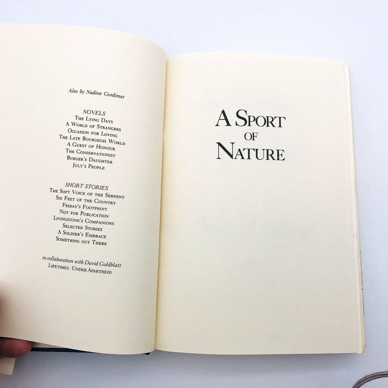 A Sport of Nature Hardcover Nadine Gordimer 1987 East African Girl Exploration 8