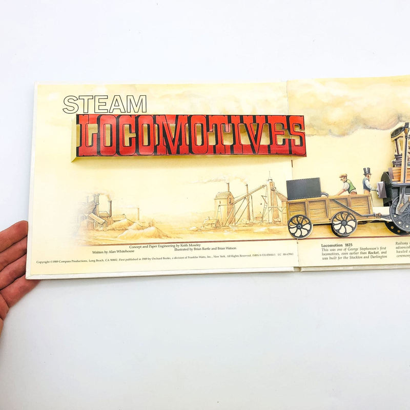 Steam Locomotives A Three Dimensional Book Hardcover Keith Moseley 1989 1st Edit 7