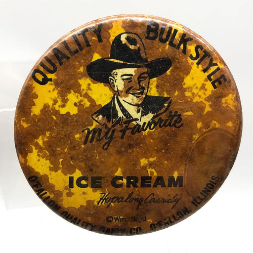 Hopalong Cassidy Pinback Button Quality Bulk Style Ice Cream O'Falion Dairy 1