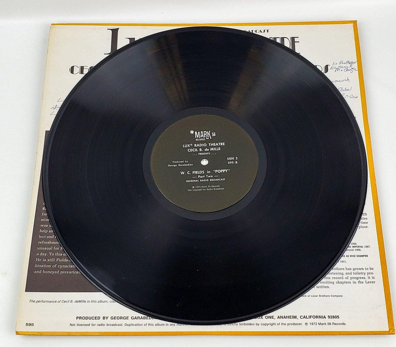 W.C. Fields Lux Radio Theatre Presents Poppy Record 33 RPM LP 595 Mark 56 1973 5