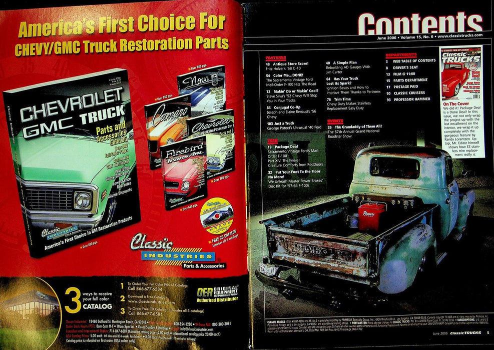 Classic Trucks Magazine June 2006 Vol 15 # 6 EZ Stainless Trim Replacement