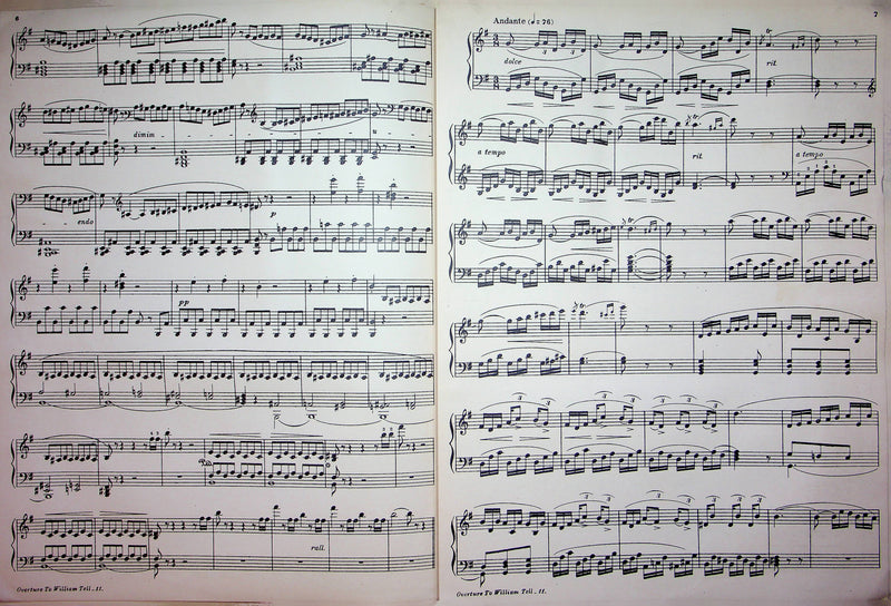 William Tell Overture by Rossim Vintage Sheet Music 1902 Morris Music & Co 4