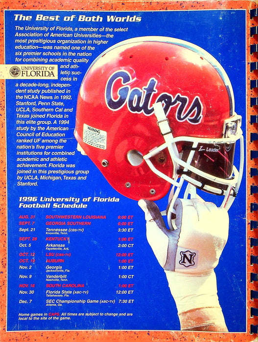 1996 University Of Florida Gators Football Media Guide Spurrier & Wuerffel