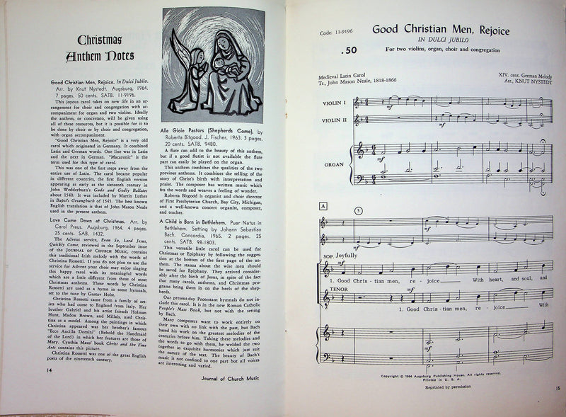 Journal of Church Music Magazine Oct 1965 Bach's A Child is Born in Bethlehem 3