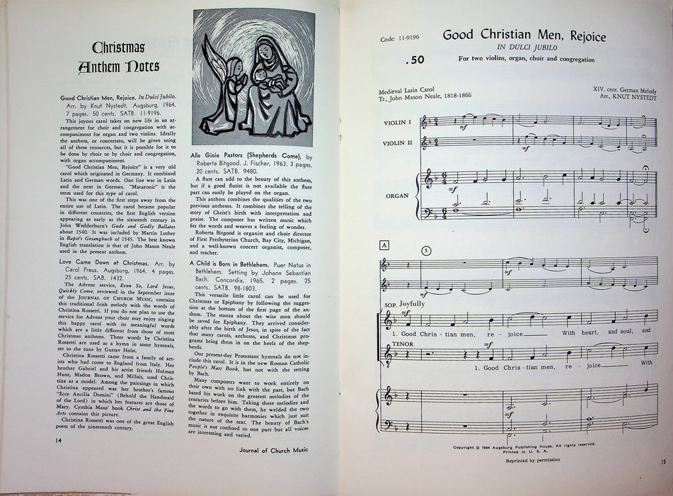 Journal of Church Music Magazine Oct 1965 Bach's A Child is Born in Bethlehem 3