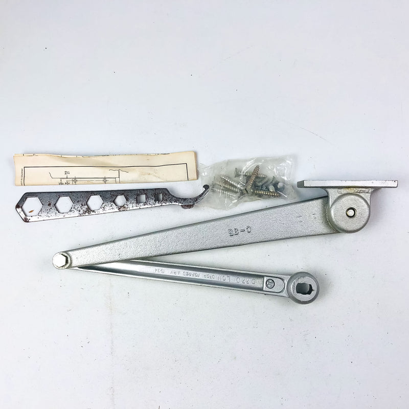 LCN Size D Potbelly Closer Arm H-180 RH ALUM Hold Open 180 Right-Handed Aluminum