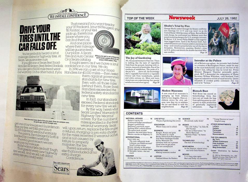 Newsweek Magazine July 26 1982 Intruder At Buckingham Palace Britain Gardening