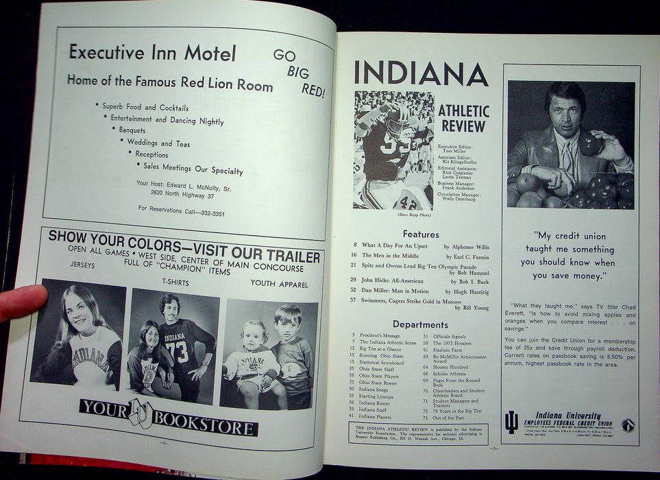 Indiana Hoosiers Football Program Oct 20 1973 Vs. Ohio State Buckeyes Homecoming