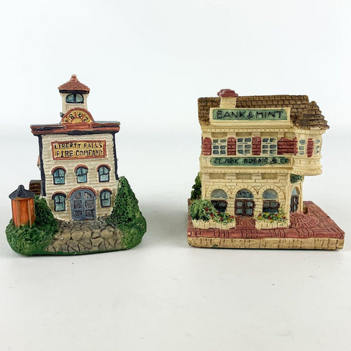 Liberty Falls Miniature Houses Mini Fire Station AH10 Clark Dubois Bank AH12 2