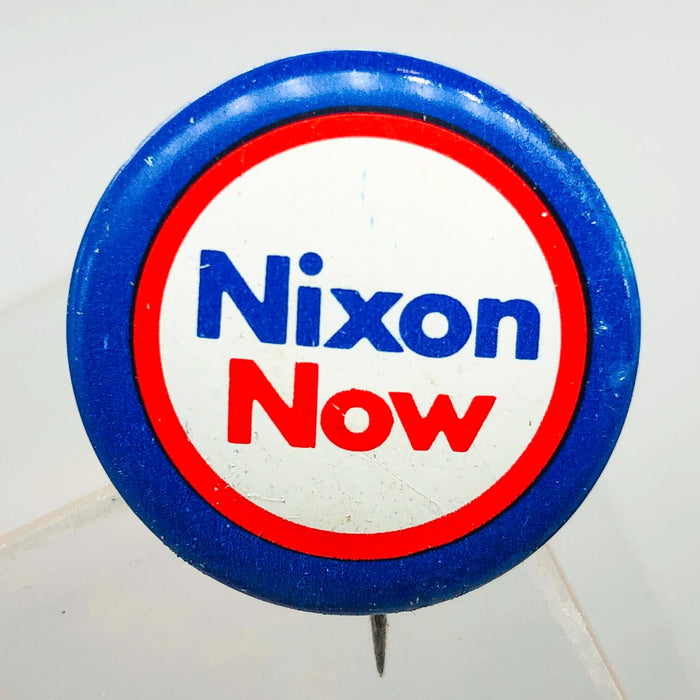 Richard Nixon Now Button Pin 1" Presidential Campaign Politics COADCO Vintage 14