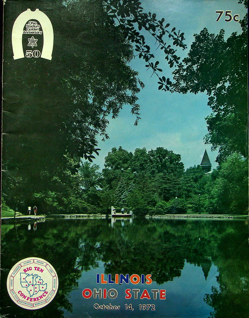 Ohio State Buckeye Football Program Oct 14 1972 Vs. Illinois Fighting Illini