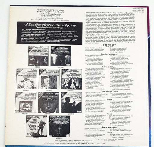 Beethoven Symphony No. 9 In D Minor, Op. 125 Record 33 RPM LP LSC-3316 RCA 1972 2