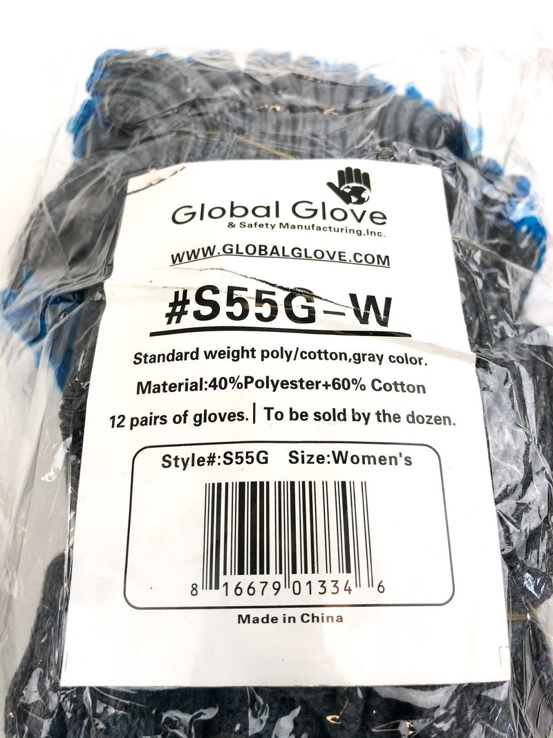 String Knit Work Gloves Extra Small Poly Cotton 12 Pairs 1 Dozen Liner Gray New 6
