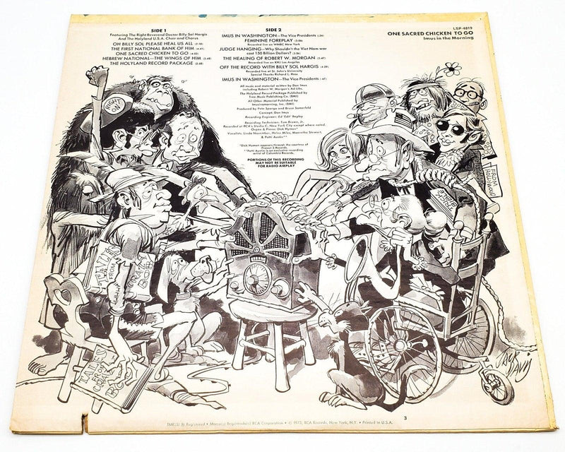 Imus In The Morning One Sacred Chicken To Go 33 RPM LP Record RCA 1973 LSP-4819 2