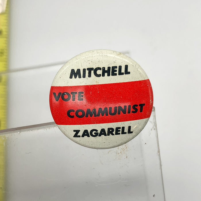 Vintage Mitchell Zagarell Pinback Button Vote Communist Campaign Party Emress 1