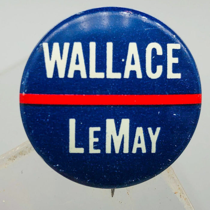 George Wallace Curtis LeMay Button Pin .875" Presidential Campaign Vintage 2