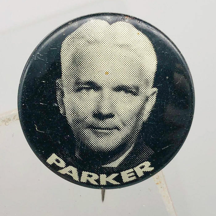 Parker Political Campaign Button Pin .875" Lithographers Union Label Vintage 15