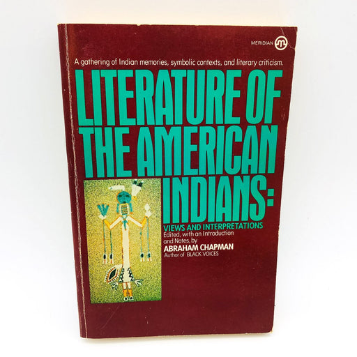 Literature Of The American Indians Paperback Abraham Chapman 1975 Memories 1st E 1