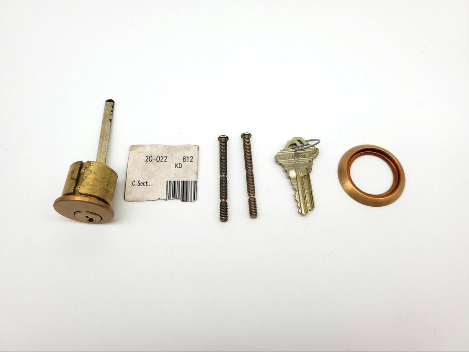Schlage Rim Lock Cylinder 3-3/8" Length Satin Bronze 20-022 C Keyway NOS