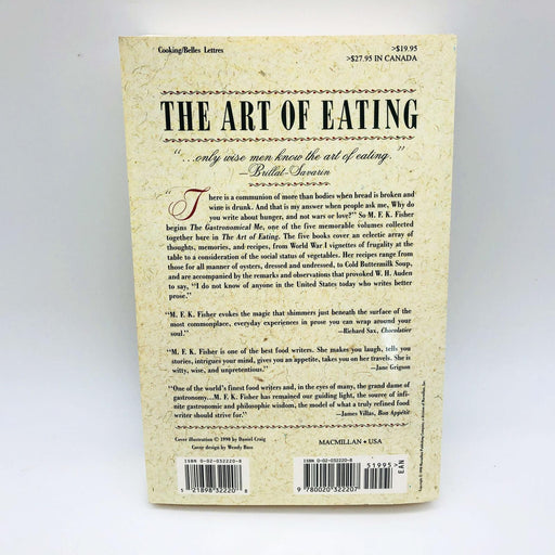 The Art Of Eating M F K Fisher Paperback 1990 Gastronomical Me Alphabet Gourmets 2