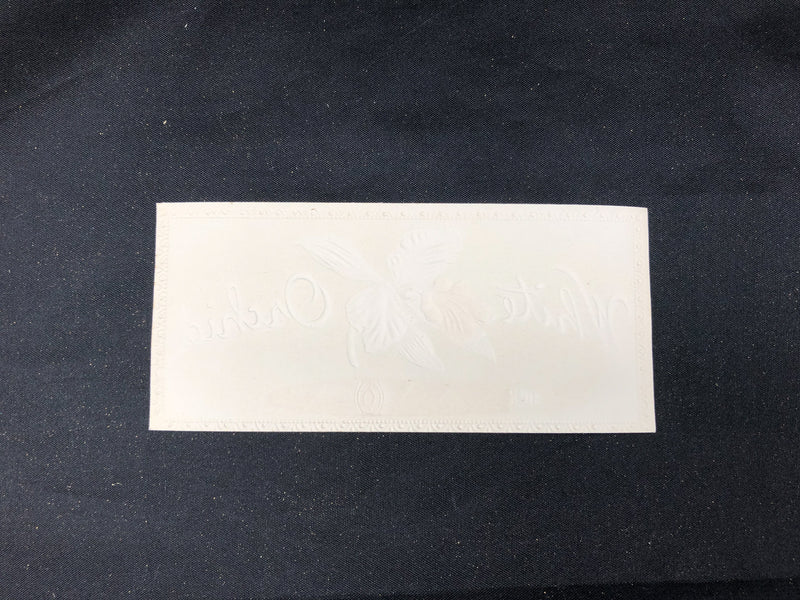 White Orchid Cigar Label Box Wrapper Original Embossed Unused Lithograph Vintage