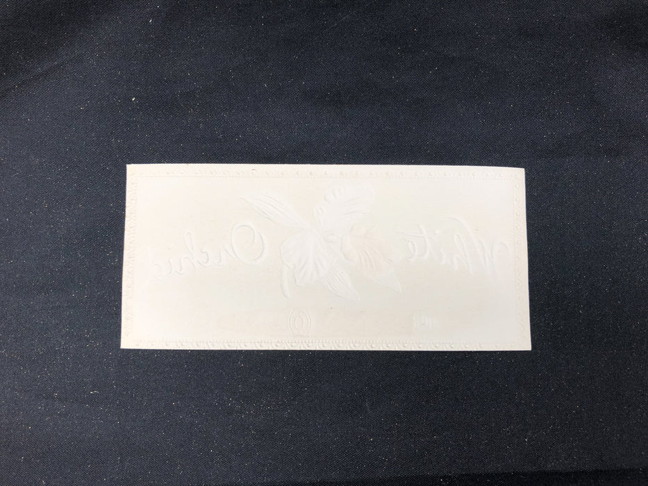 White Orchid Cigar Label Box Wrapper Original Embossed Unused Lithograph Vintage