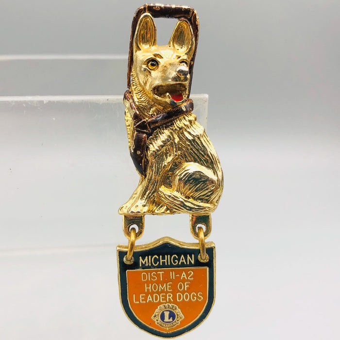 Vintage Lions Club Lapel Pin Pinback District 11-A2 Leader Dogs Home Michigan