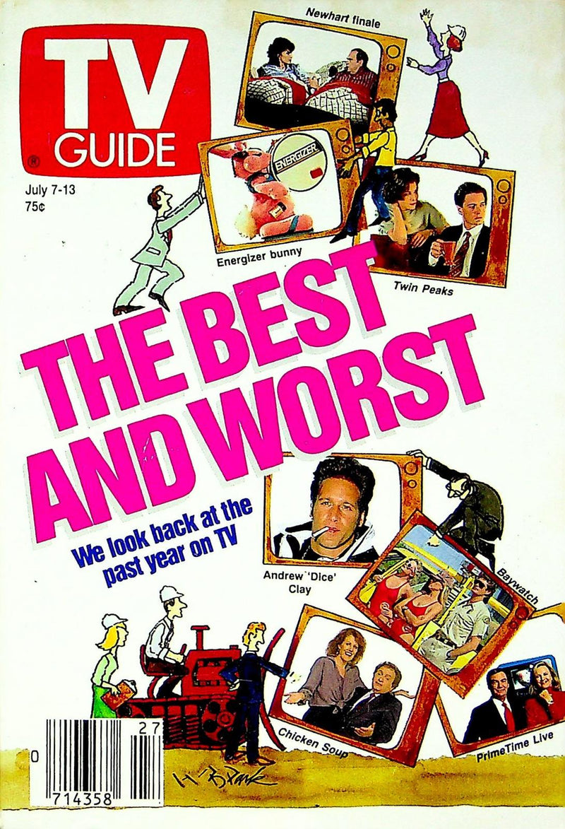 TV Guide Magazine July 7 1990 Twin Peaks Baywatch Best And Worst Of TV Year