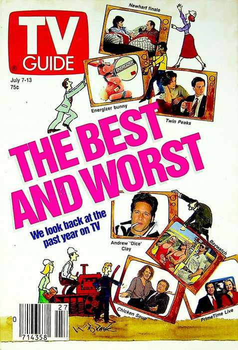 TV Guide Magazine July 7 1990 Twin Peaks Baywatch Best And Worst Of TV Year